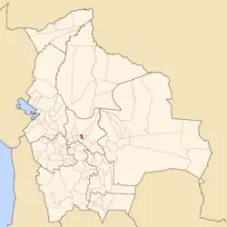 Location of the Punata Province within Bolivia