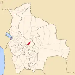 Location of the Tiraque Province within Bolivia