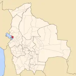 Location of Omasuyos Province within Bolivia
