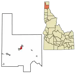 Location of Sandpoint in Bonner County, Idaho