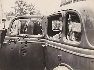 1934 Ford in which Bonnie and Clyde were ambushed and killed