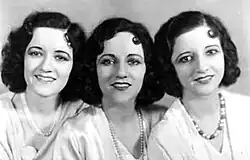 From left: Vet, Connie and Martha in 1931