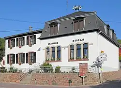 The town hall and school in Bourbach-le-Haut