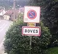 The sign at the entrance to the village