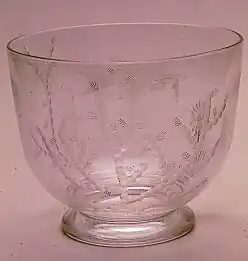 Engraved glass bowl for Stevens & Williams, c. 1931–1939