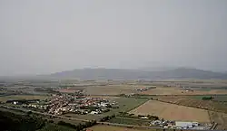 View from Montepescali, with Braccagni in the foreground and Poggio Ballone in the background