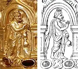 Vedic deity Brahma on the Bimaran casket.[a][b]
