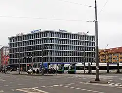 The Brama Portowa I at 1 Wyszyńskiego Street, at the corner of Independence Avenue.