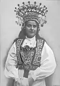 Hardanger bunad with a bridal crown (brudekrone)