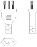 Diagram of the a Brazilian NBR&nbsp;14136 plug with insulated pins.