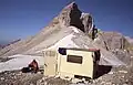 Small bivouac box below the Breitgrieskarscharte in the Karwendel (Sept. 2003)