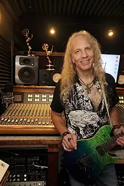 Tarquin at work in his Jungle Room Studios, in Florida. Behind him are Emmys he's won in 2002, 2003, 2005 for his work in All My Children.