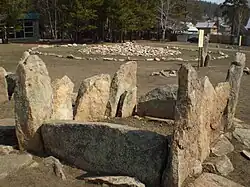 Slab grave. Exhibit in Ethnography Museum of E. Baikal peoples. Relocated from Horin region of Buryatia