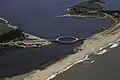 Positioning of bridge and approaches within the Laguna Garzón