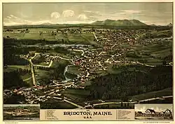 Bird's eye view of 1888 Bridgton