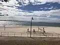 The beach during sunny breaks