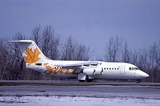 BAe 146-200 In yellow Jazz livery