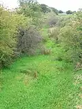 The course of the old 'Hillhead Railway' from Barkip Junction to Broadstone limestone quarry.