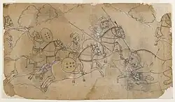 Lion Hunt, artist unknown, India, c. 1680.