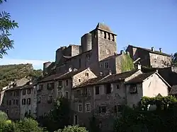 The castle and church in Brousse-le-château