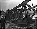 The Ludendorff Bridge on 17 March 1945 after its collapse