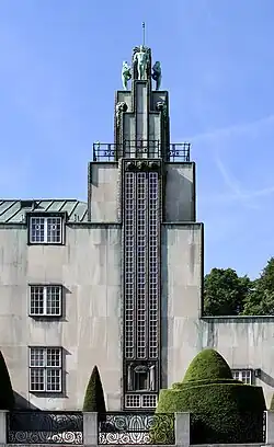 Secessionist façade of the Stoclet Palace in Brussels, by Josef Hoffmann (1905–1911)[234]