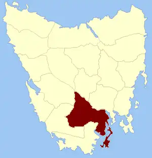 Location in Tasmania