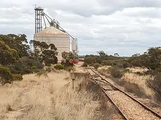 Former grain silos on Buckleboo Railway