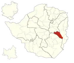 Location of Buhera District within Zimbabwe