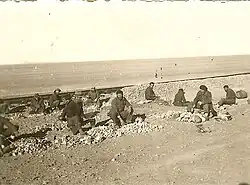 A work crew of forced laborers