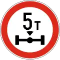 В19 Weight limit per axle
