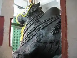 The second-tallest Nandi statue at the Dodda Basavana Gudi temple in Bengaluru, Karnataka, India