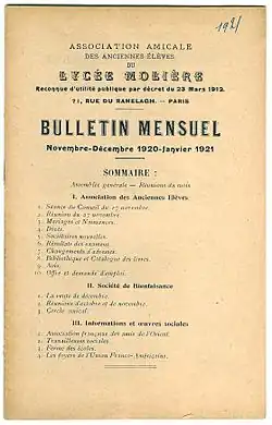 2011 photograph of the first page of an AAE bulletin from 1920 to 1921.
