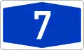 Shield for Bundesautobahn 7, short A&nbsp;7