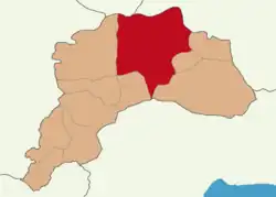 Map showing Burdur District in Burdur Province