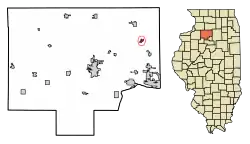 Location of Arlington in Bureau County, Illinois.