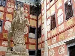 Courtyard with frescoes