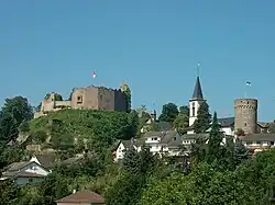 The ruins of Lindenfels Castle, Bürgerturm (tower)