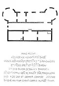 Groundplan and inscription above the entrance.