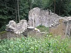 The castle chapel after repairs to the tops of the walls (August 2007)