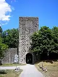 The gate bergfried seen from the castle court