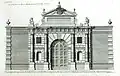 Gate, Burlington House, London, Vitruvius Britannicus vol 2, 1720 (demolished)