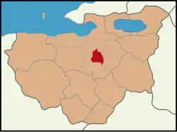 Map showing Yıldırım District in Bursa Province