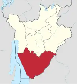 Location of Burunga in Burundi