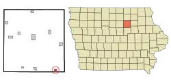 Location of New Hartford, Iowa
