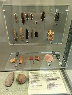 Butovo culture artefacts in Museum of Archaeology of Moscow