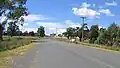 Railway level crossing and turnoff to Mudgee via Wollar, just north of the village of Bylong