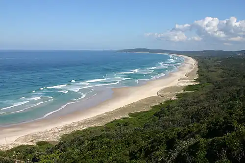 View south from Byron Bay, the most easterly point on mainland Australia