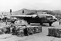 Cargo airlifted from the U.S. to Japan was trans-shipped from Japan to Korea, often by C-119 aircraft such as these, which carried crates of rations, ammo, fuel and medical supplies for front-line troops.