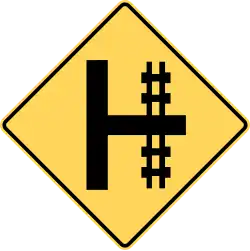 Railway crossing on side road ahead